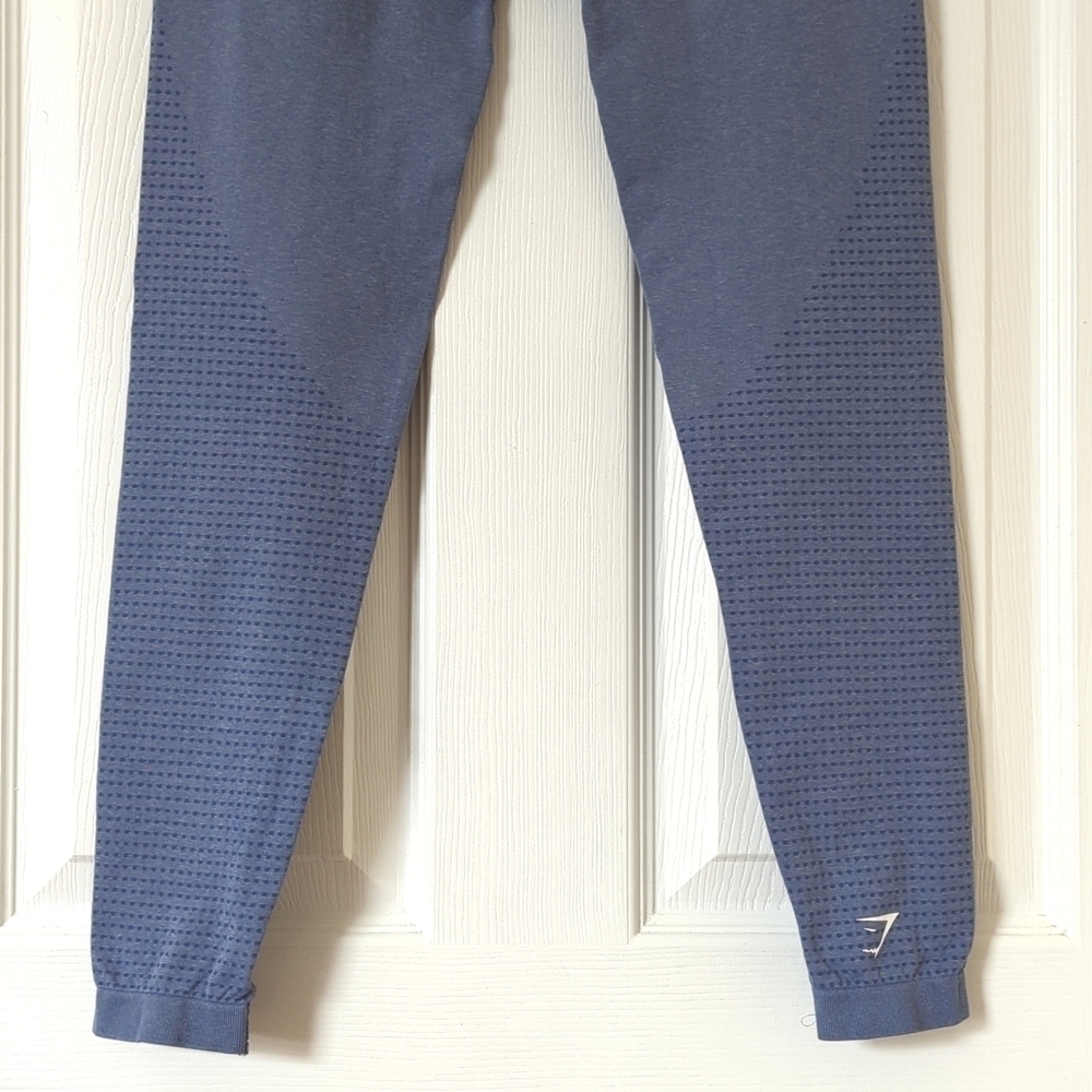 Gymshark Vital Seamless 2.0 High Waisted Workout Leggings Evening Blue Marl XS - Picture 9 of 11